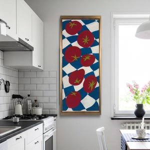 Tomatenzeit Malerei - Originales Gemälde und druckbares digitales Poster, Italienisches Essen Küche Wandkunst, Dekoration, Geschenk, College Kunst