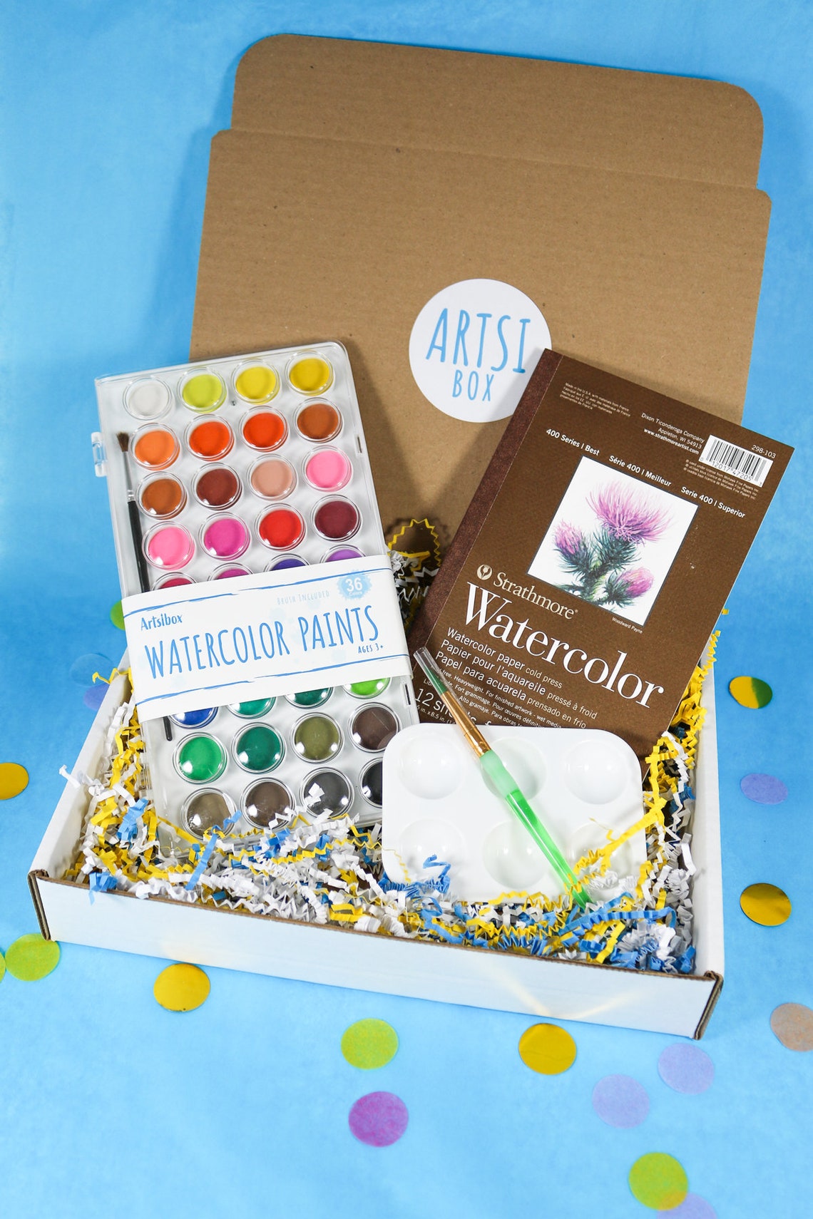 Watercolor Gift Box Kids Craft Box Art Kit Kid Art | Etsy