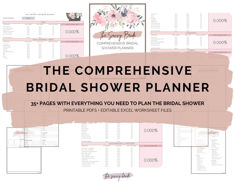 The Ultimate Bridal Shower Planner, Wedding Planner Printable, Digital ...