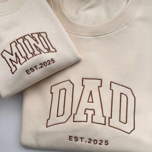 Custom DAD and MINI Sweatshirt, Father&#39;s Day Gift and Baby Sweatshirt, Embroidered Dad Son Sweatshirt, Dad and Baby Matching Sweatshirt