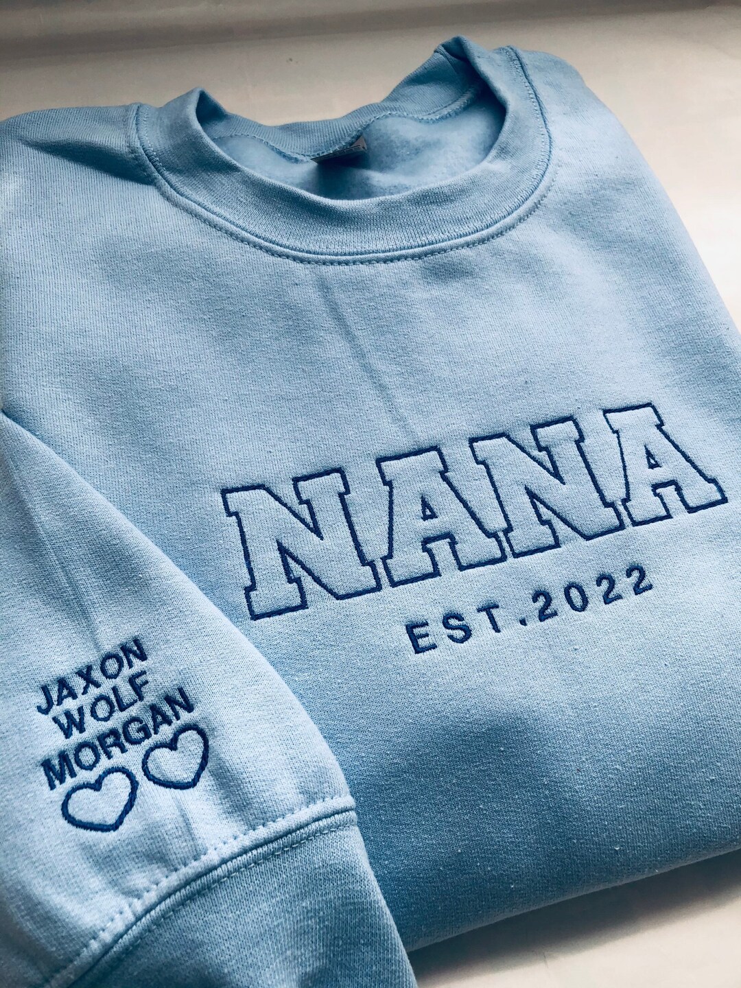 Custom NANA Sweatshirt Embroidered Nana Sweatshirt Personalised Sleeve Sweatshirt for Her for Grandmum Mothers Day Gift Etsy UK