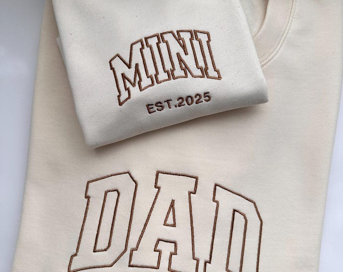 MINI Sweatshirt, Father's Day Gift and Baby Sweatshirt, Embroidered Dad Son Sweatshirt, Dad and Baby Matching Sweatshirt