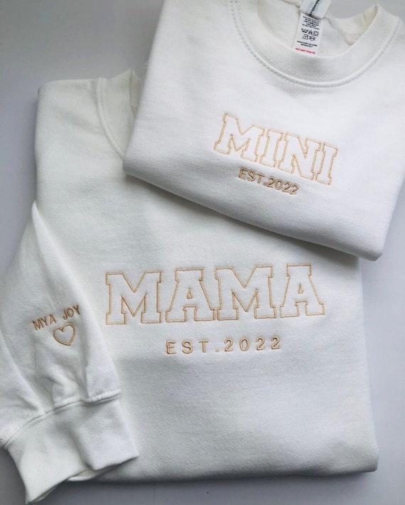 Sudaderas personalizadas MAMA y MINI sudaderas para madre e hija sudadera personalizada bordada para mama e hija sudadera para madre y bebe Etsy Espana