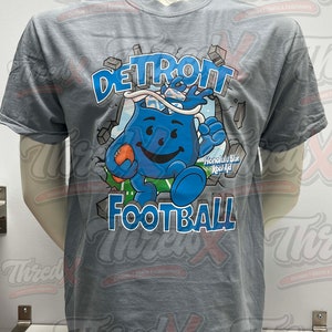 Detroit Football Honolulu Blue Kool-Aid T-Shirt - Stone Grey