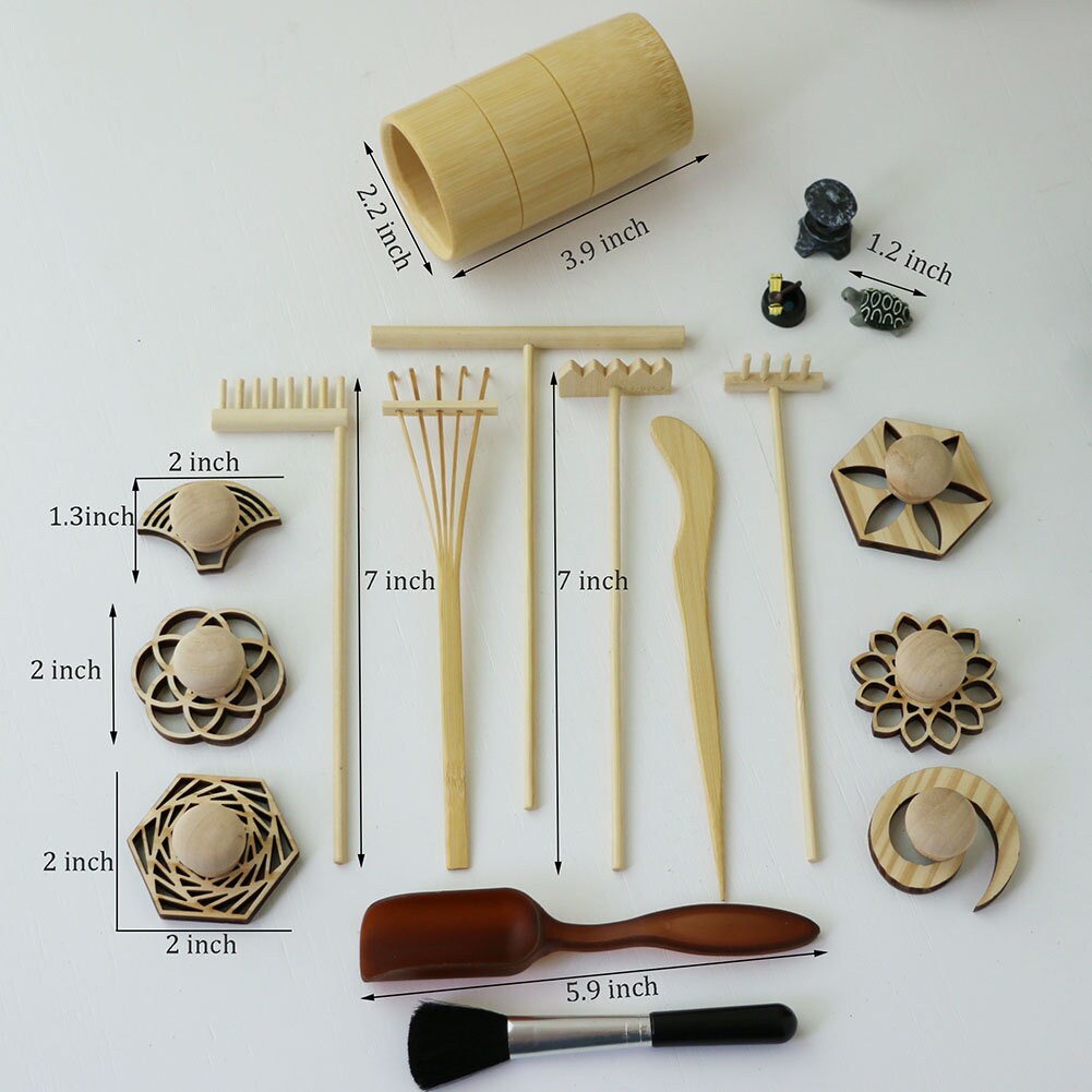 Zen Garden Rake Stamp Tools Meditation Rock Sand Garden Etsy