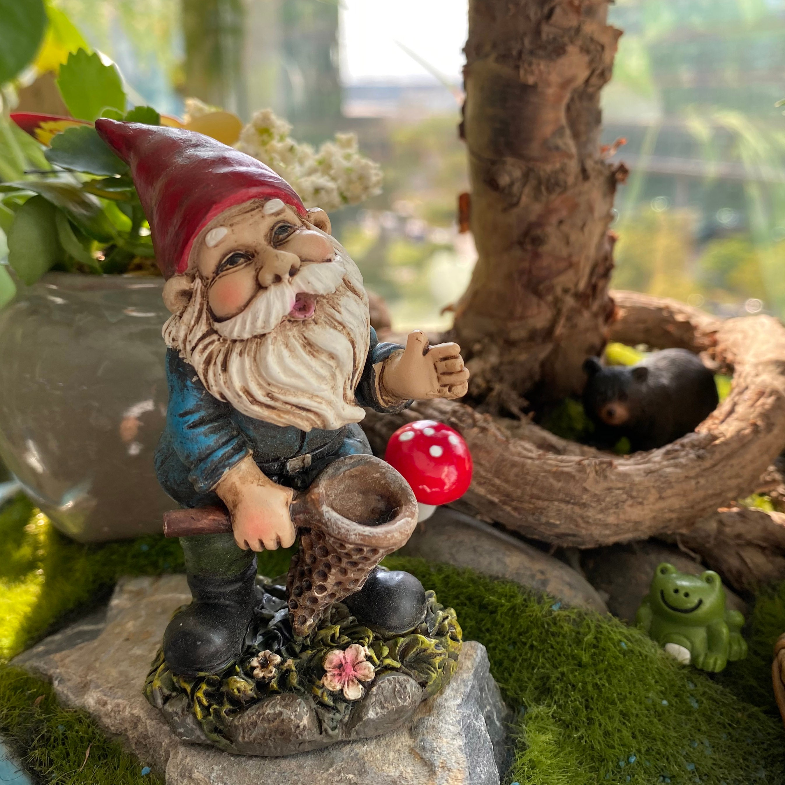 Outdoor Miniature Gnome Garden Accessories Fishing Gnome Etsy