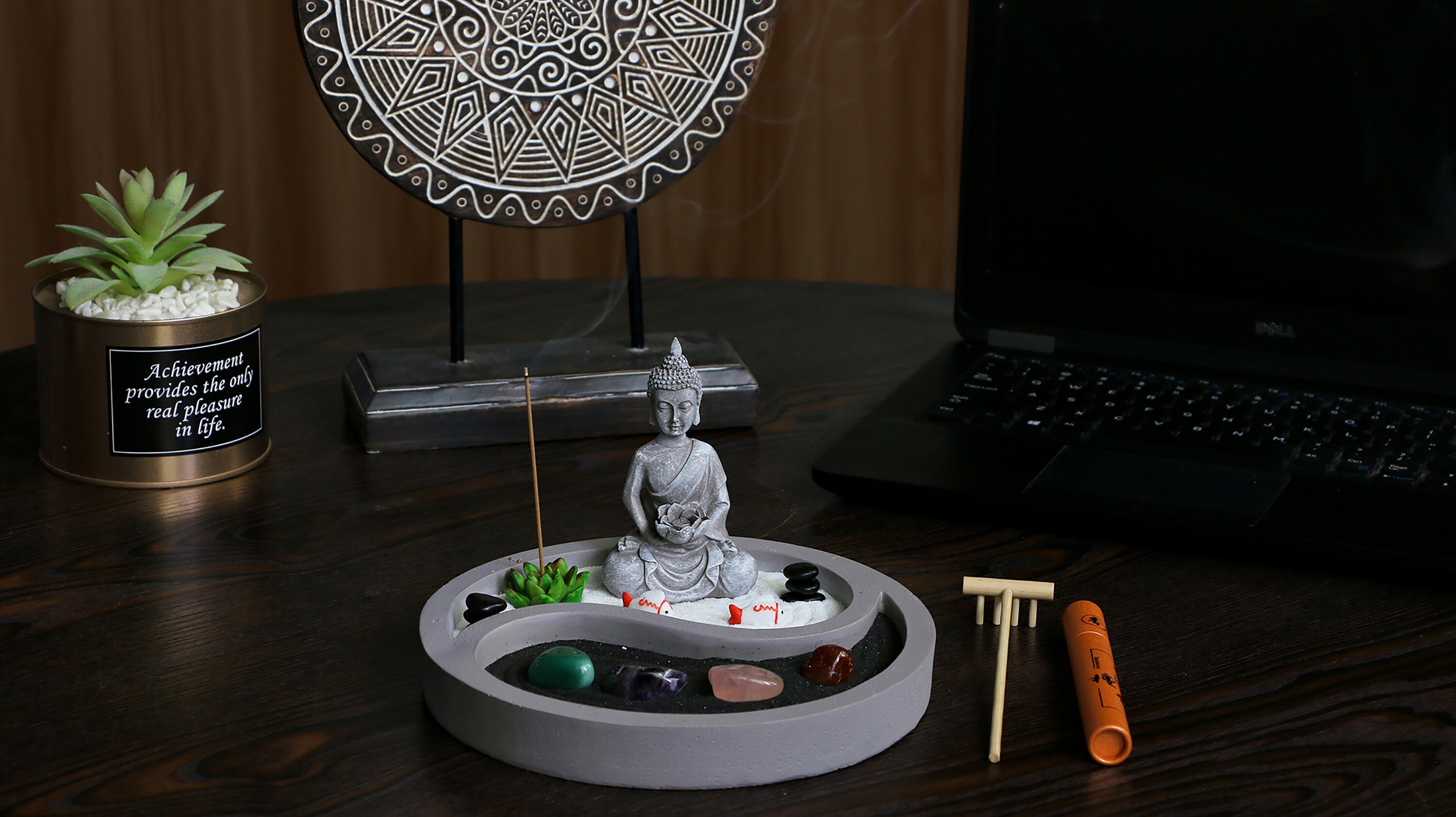 Crystal Zen Garden Kit for Desk Yin Yang Meditation Sand Etsy