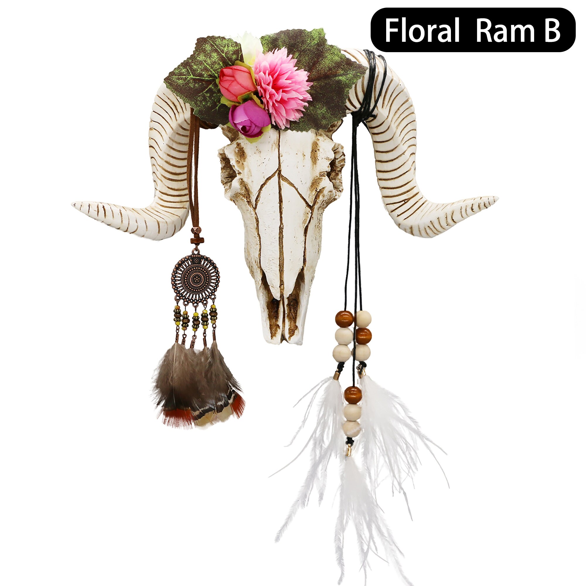 Animal Skull Head Wall Sculpture Floral Cow Sheep Skull Wall Etsy.de