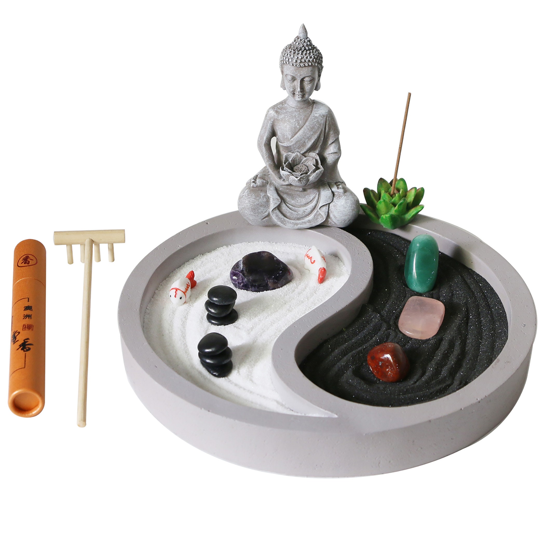Crystal Zen Garden Kit for Desk Yin Yang Meditation Sand Etsy
