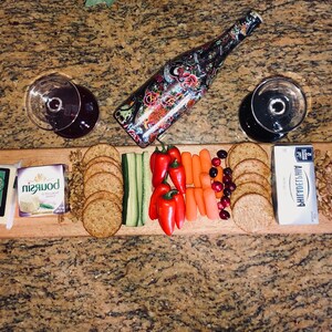 Hardwood Charcuterie, cheese, serving tray. 3ft long great for hosting and decor