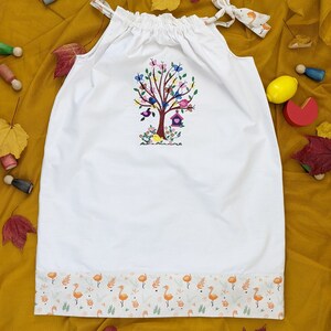 Pillowcase Dress - Butterfly Tree Embroidery