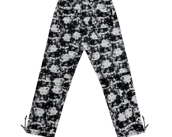 AXIS TROUSER hand screen printed denim cargo pants