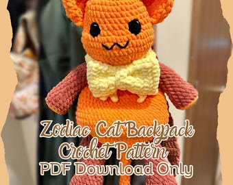 Zodiac Cat Backpack Crochet Pattern- Digital PDF Pattern