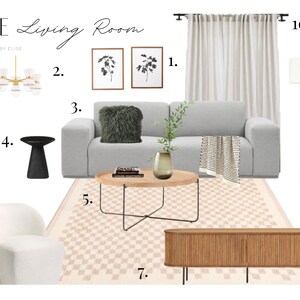 Mood Board, Room Design, Interior Design, Interior Decorating - Sophisticated Stylish Living Room