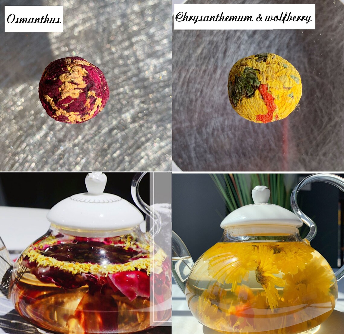 Blooming Tea Balls Flowering Tea Balls Blooming Flower Teas Etsy