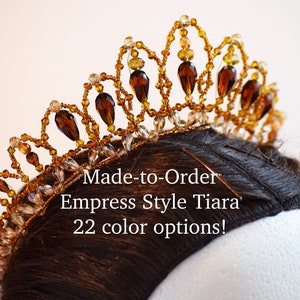 Made-to-Order Empress Style Crystal Tiara - Professional Beaded Headpiece for Ballet - Devilcat Dancewear