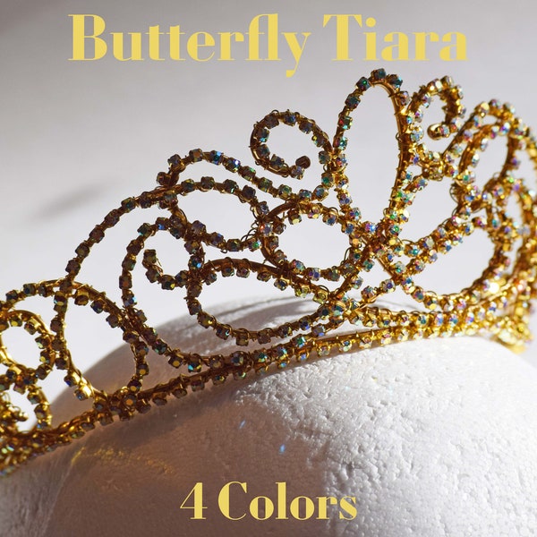 Made-to-Order Butterfly Style Rhinestone Tiara - Professional Handmade Headpiece for Ballet - Sleeping Beauty Nutcracker Devilcat Dancewear