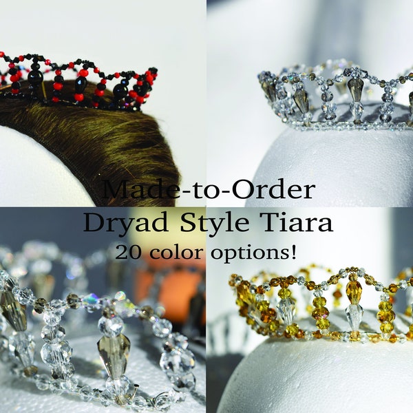 Made-to-Order Dryad Style Crystal Tiara - Professional Beaded Headpiece for Ballet - Devilcat Dancewear