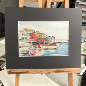 Stampa - Peggy's Cove Acquerello Pittura