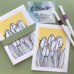 4 cartes vierges - Tulipes