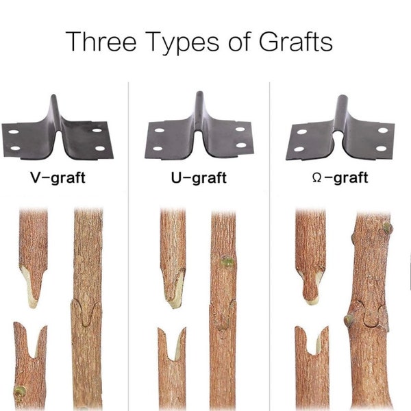 FUNTECK 2-in-1 Grafting Tools Pruner Kit, V-Graft Omega-Graft and U-Graft, Perfect for Fruit Tree Grafting, Including Grafting Tapes.