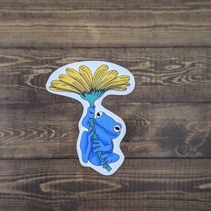 Grenouille et fleur Sticker