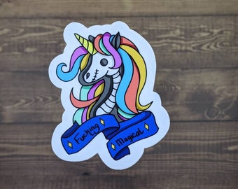 Skeleton Unicorn Sticker