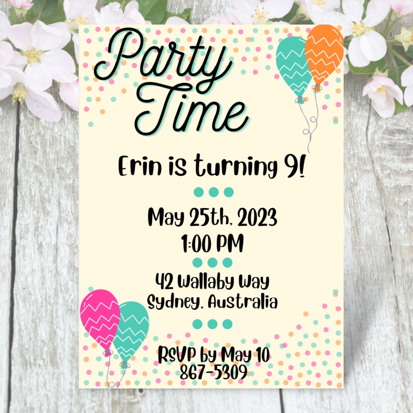 Simple Birthday Invitation Etsy