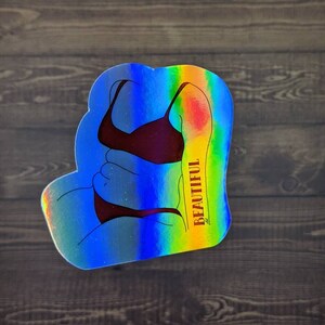 Pegatina holográfica de cuerpo hermoso