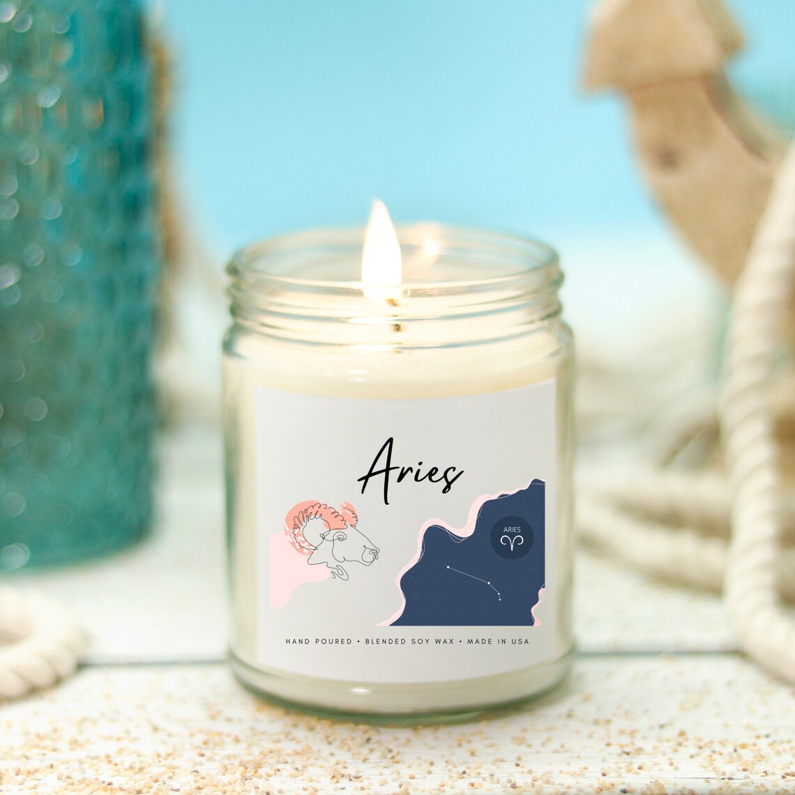 Aries Candle Zodiac Candle Astrology Candle Horoscope Candle Etsy