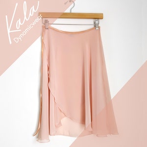 Ballet wrap skirt - Peachy Pink smooth textured chiffon - long length - Ready to Ship
