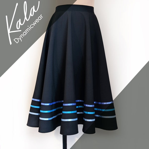 Character Skirt - CUSTOM  - Choose your own ribbons - Folk Dance Skirt - RAD Circle Skirt - 35 ribbon colors to choose from!