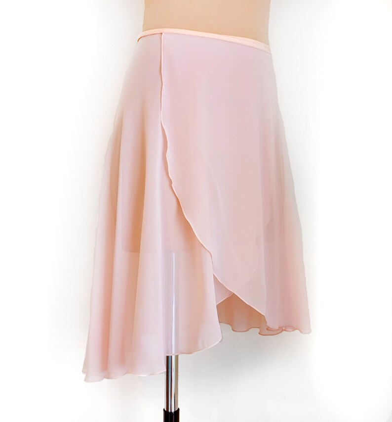 Ballet Wrap Skirt Pastel Pink Smooth Chiffon Long Length Ready to Ship ...