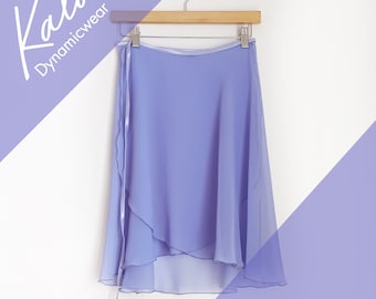 Ballet wrap skirt - Periwinkle light weight crepe chiffon - Long Length - Ready to Ship