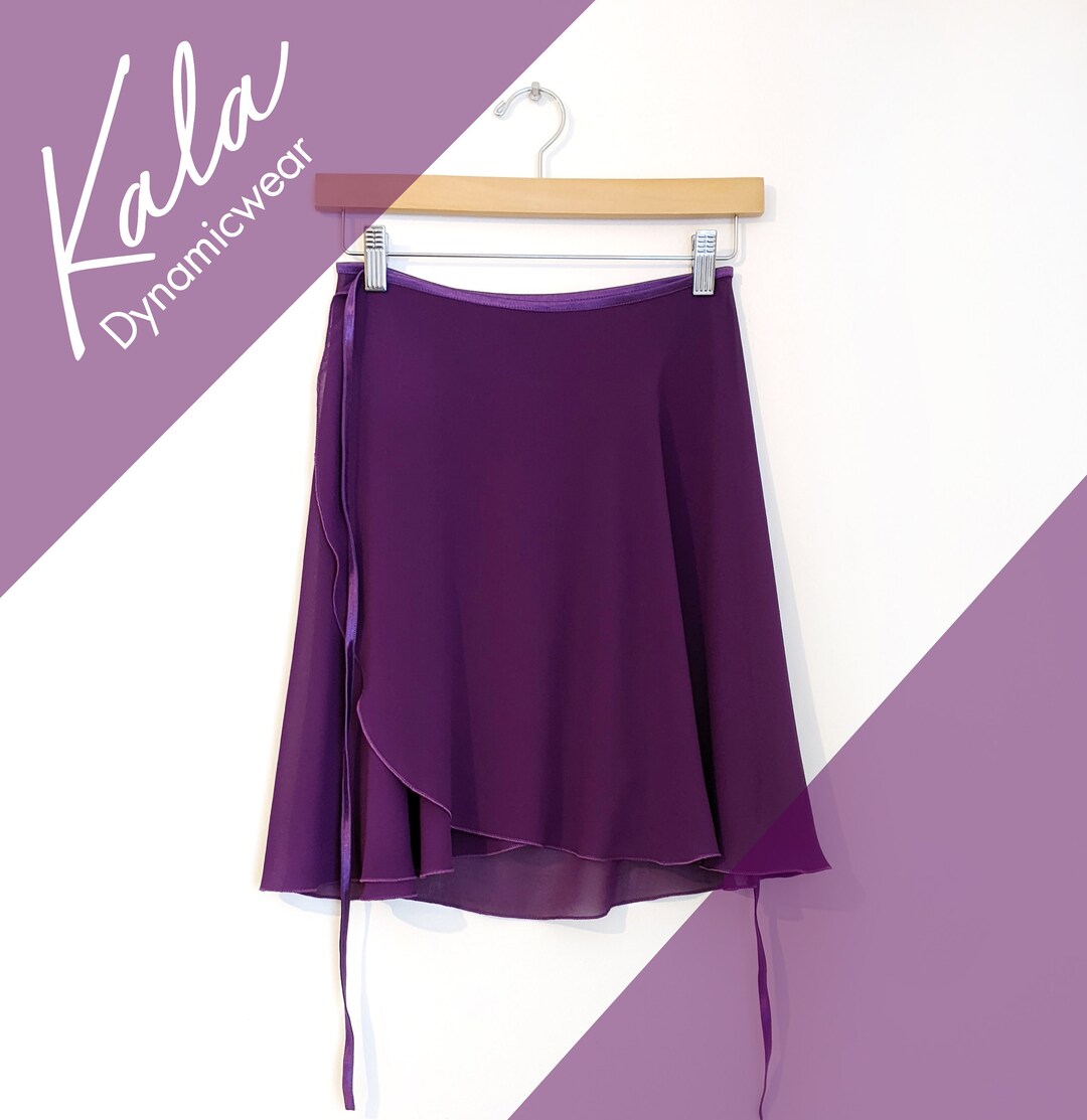 Ballet Wrap Skirt Royal Purple Crepe Chiffon Classic Mid Etsy