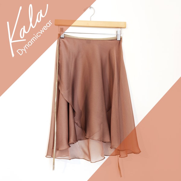 Ballet wrap skirt - Copper iridescent smooth chiffon - Long Length - Ready to Ship