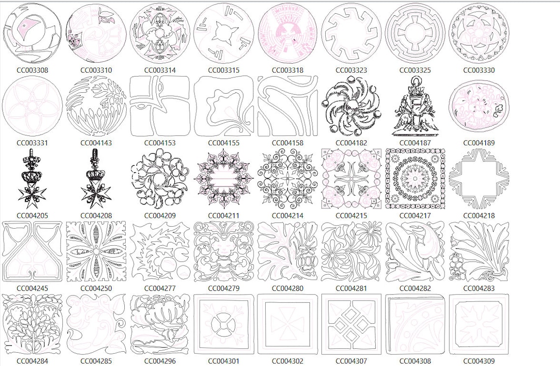 Lightburn Art Library .lbart 464 Files DesignsCircles Etsy