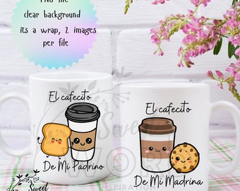 wrap para taza padrino y madrina 15oz quieres ser mi padrino? quieres ser mi madrina?