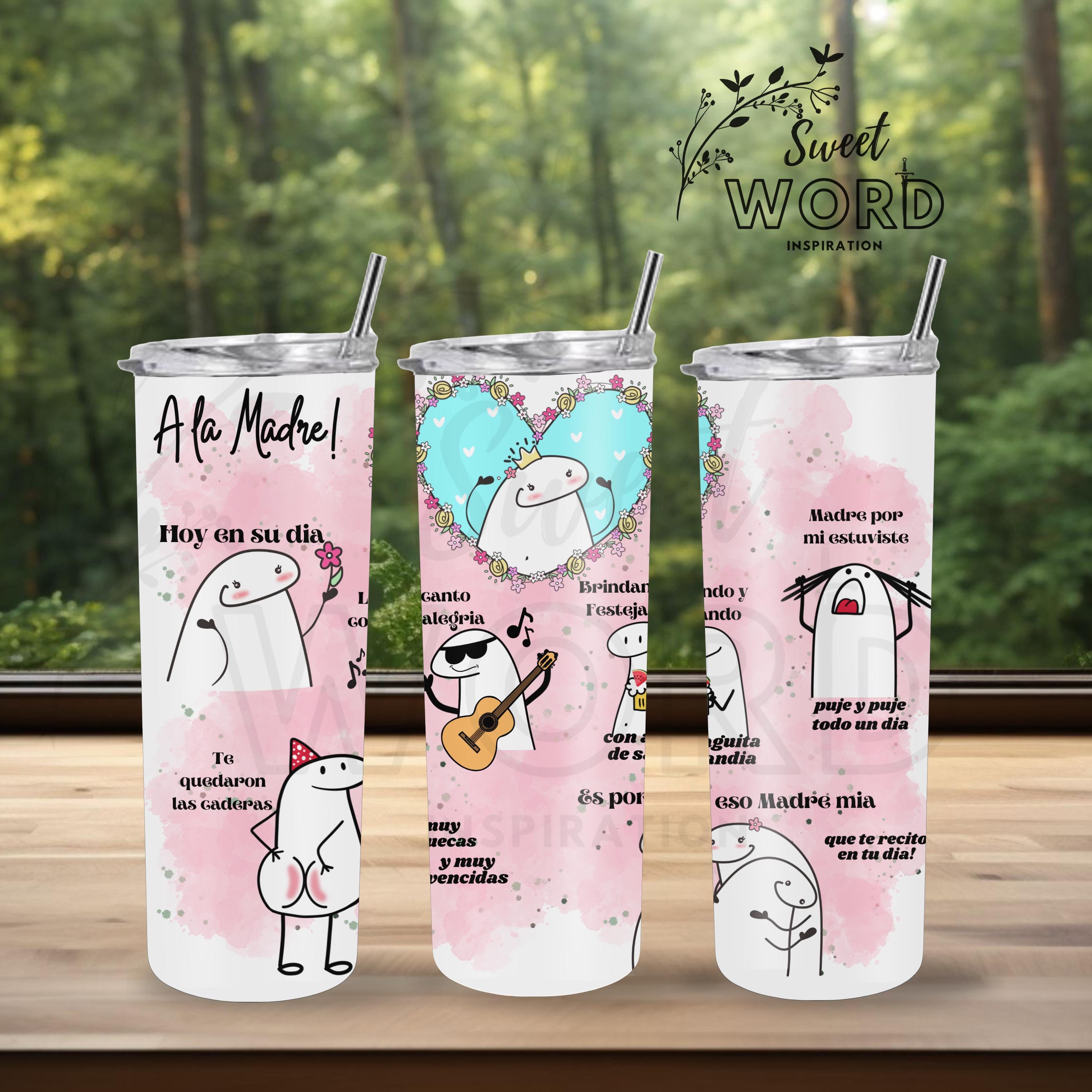 a la madre sublimation tumbler wrap png file 20oz familia peluche dia de las madres mom