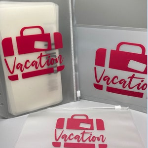 Vacation Savings Bundle: A5 or A6 Cash Envelope Zip Pouch Bundle with Sub-Dividers or Sub-Envelopes for Binders and Wallets