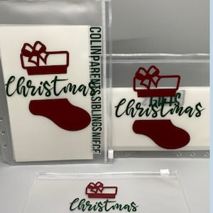 Christmas Savings Bundle: A5 or A6 Cash Envelope Zip Pouch Bundle with Sub-Dividers or Sub-Envelopes for Binders and Wallets
