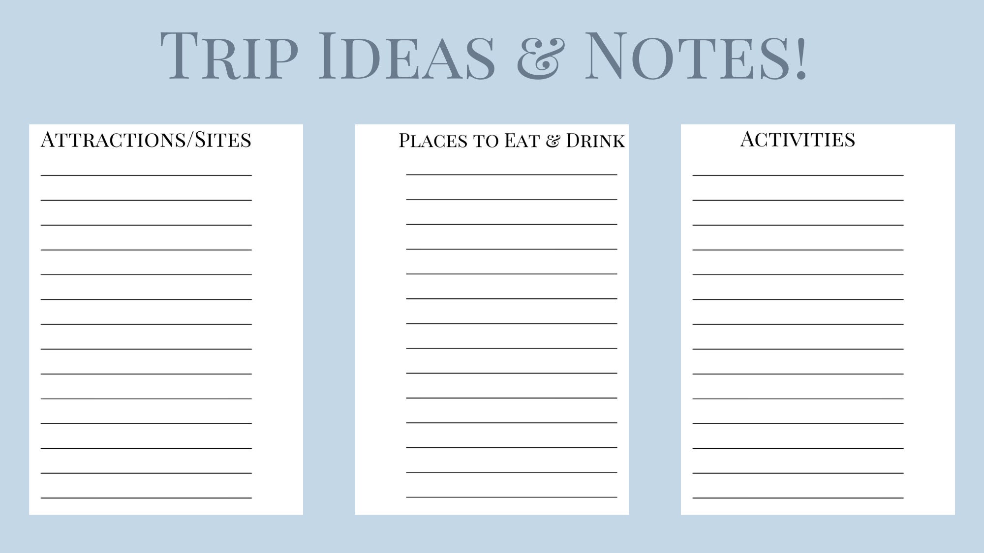 Pocket Planner A7 Printable Inserts Vacation Planner and - Etsy.de