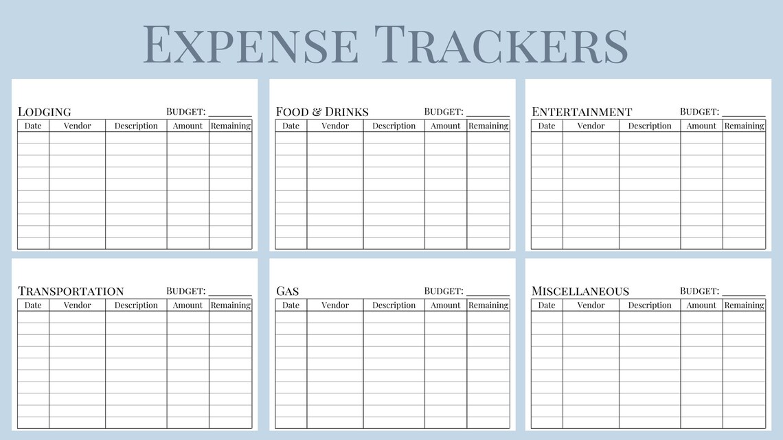 Pocket Planner A7 Printable Inserts Vacation Planner and - Etsy