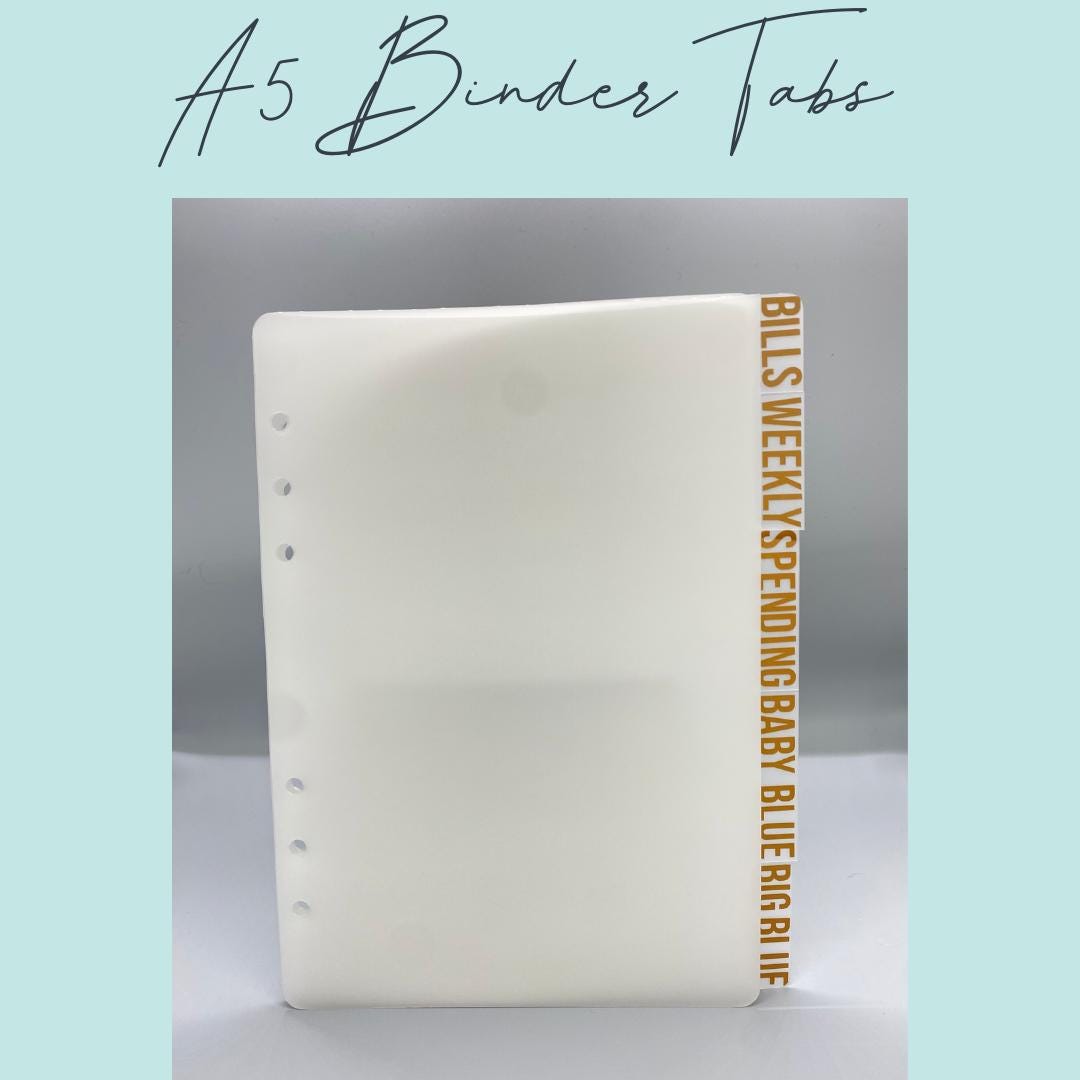 A5 Binder Tabs to Organize Your Expense Tracker Binder, Budget ...