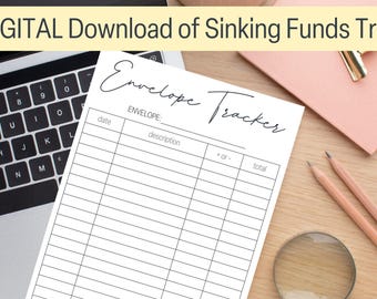 A6 Digitaler Download für Sinking Funds Tracker für A6 Bargeldumschläge Zip Beutel oder laminierte Umschläge