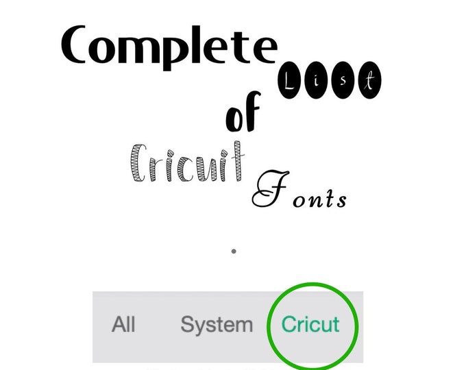Full Pdf Cricut Font List Printable Format Cricut Fonts Only Font