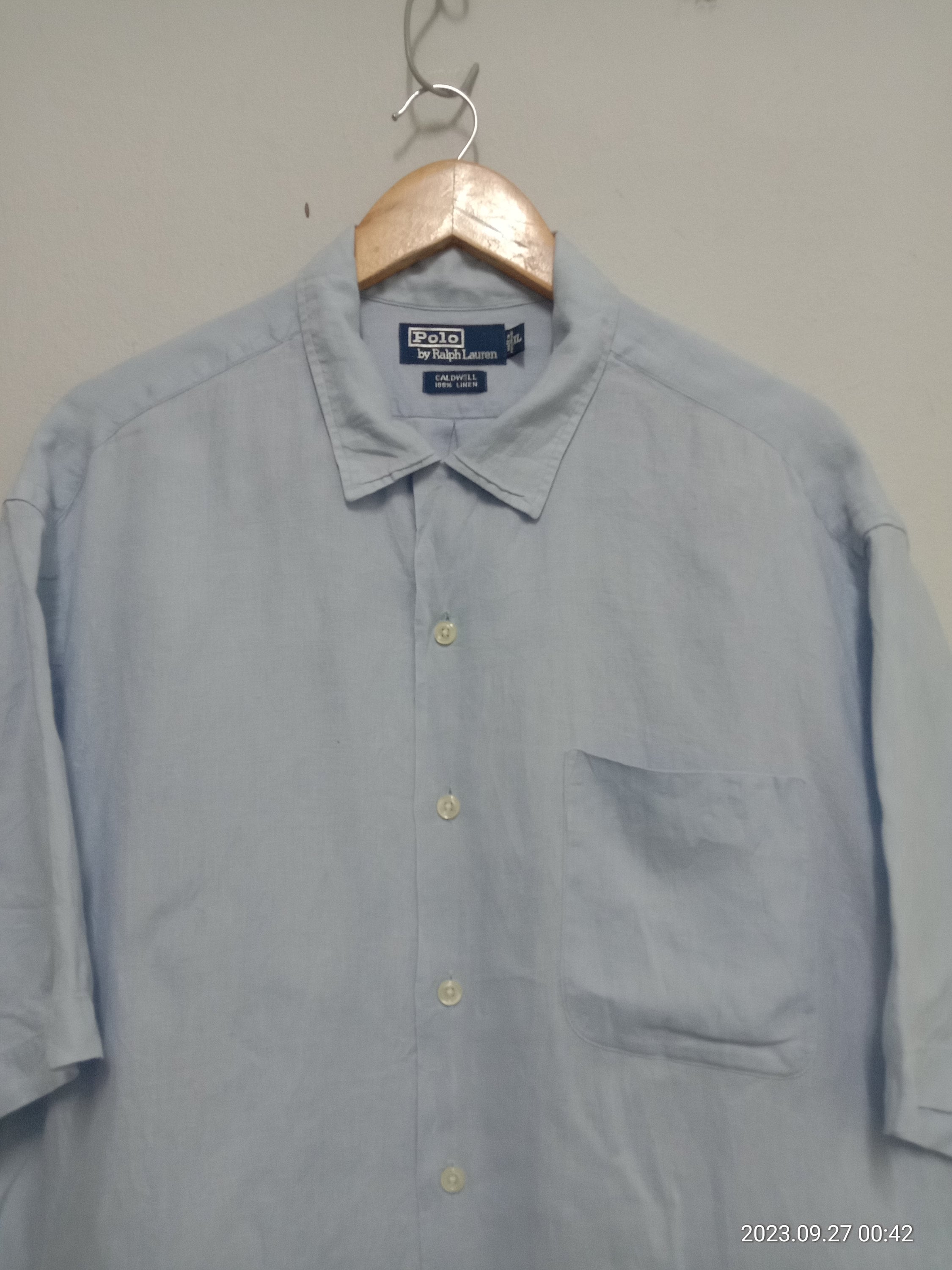 Vintage 90s Polo Ralph Lauren Open Collar Caldwell Linen Shirt - Etsy