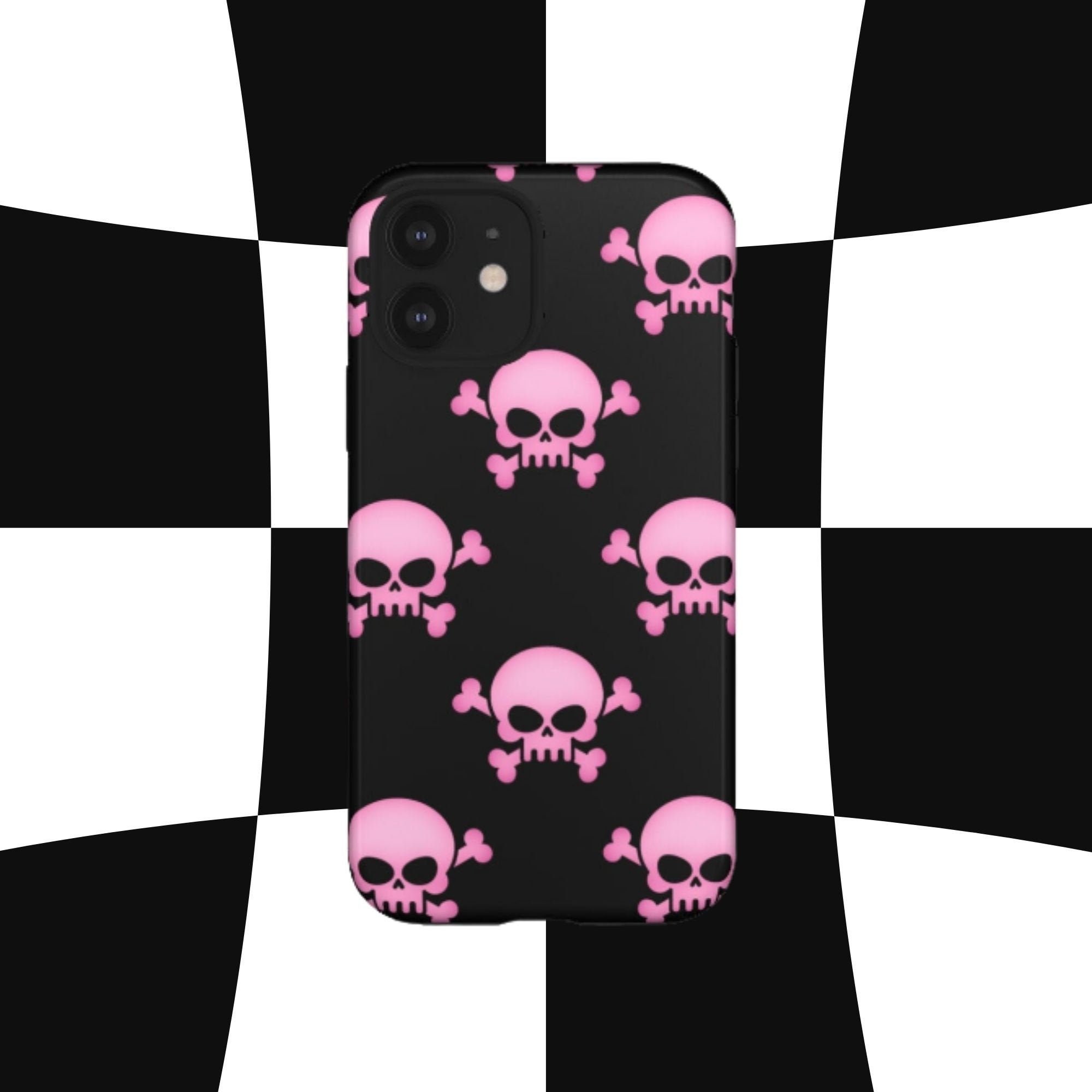 Y2K Goth Pink Skull iPhone Case 2000s Aesthetic Punk Phone Etsy
