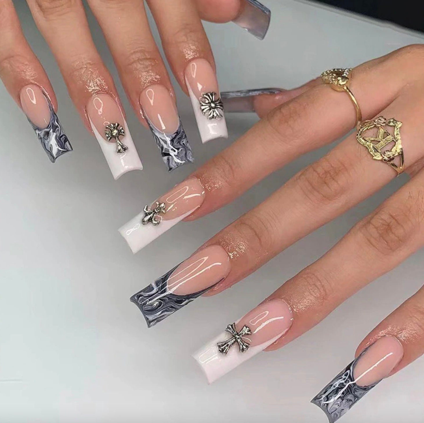 White Cross Nail Art - Etsy