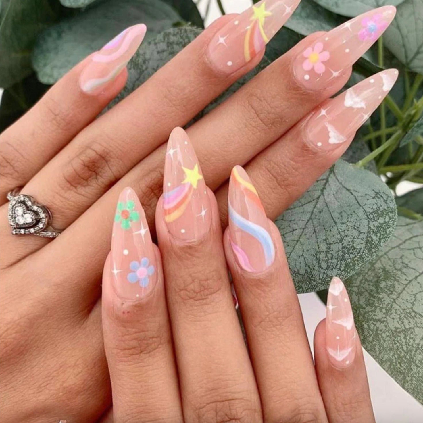 Swirl Nail Design - Etsy